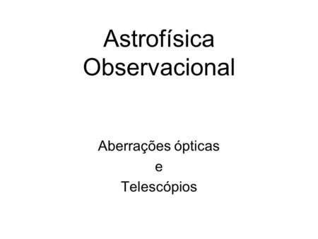 Astrofísica Observacional