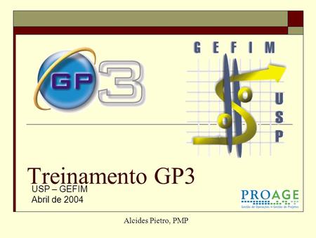 Treinamento GP3 USP – GEFIM Abril de 2004 Alcides Pietro, PMP.