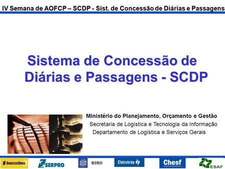 Sistema de Concessão de Diárias e Passagens - SCDP