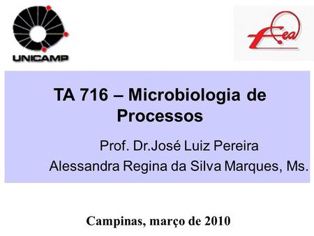 TA 716 – Microbiologia de Processos