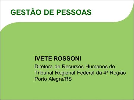 GESTÃO DE PESSOAS IVETE ROSSONI