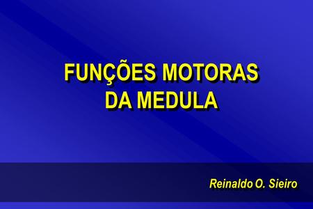 FUNÇÕES MOTORAS DA MEDULA