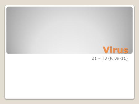 Virus B1 – T3 (P. 09-11).
