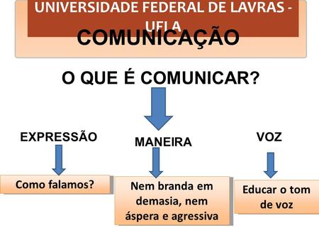 COMUNICAÇÃO O QUE É COMUNICAR? UNIVERSIDADE FEDERAL DE LAVRAS - UFLA