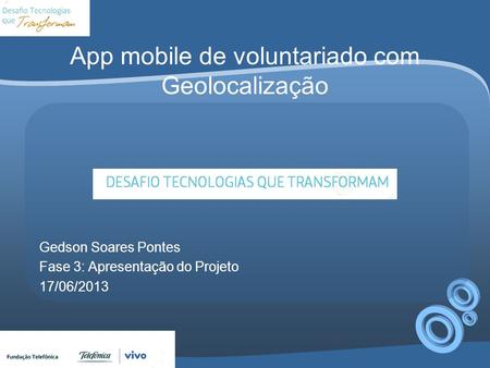 App mobile de voluntariado com Geolocalização