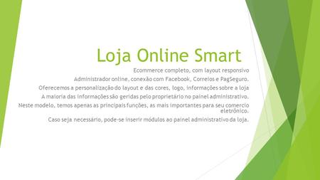 Loja Online Smart Ecommerce completo, com layout responsivo