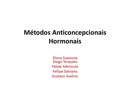 Métodos Anticoncepcionais Hormonais