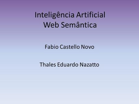 Inteligência Artificial Web Semântica