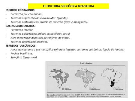 ESTRUTURA GEOLÓGICA BRASILEIRA