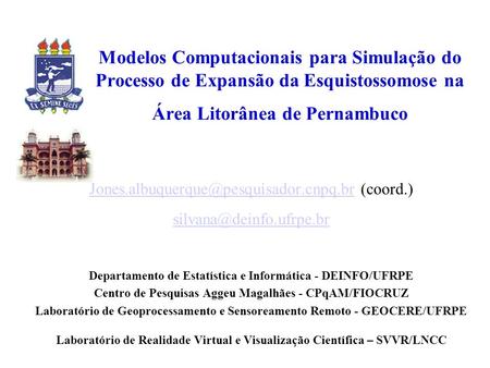 Modelos Computacionais para Simulação do Processo de Expansão da Esquistossomose na Área Litorânea de Pernambuco