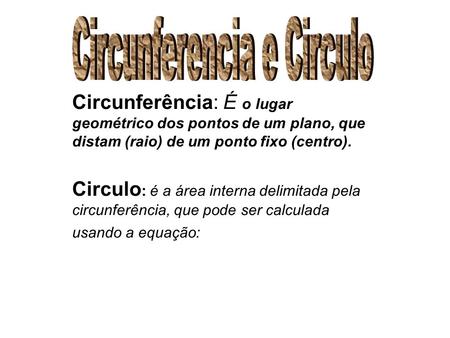 Circunferencia e Circulo