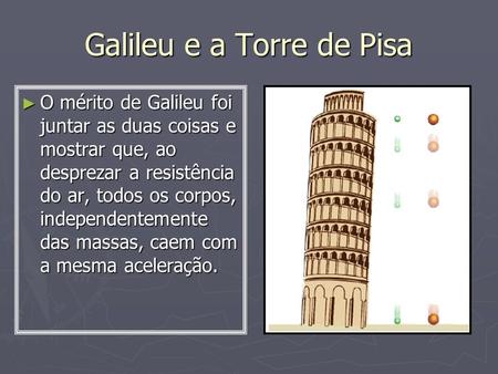 Galileu e a Torre de Pisa