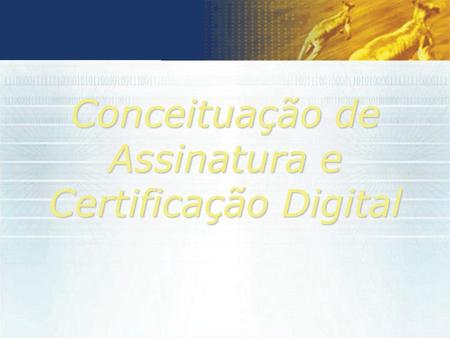 Conceituação de Assinatura e Certificação Digital