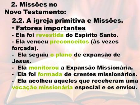 2. Missões no Novo Testamento: