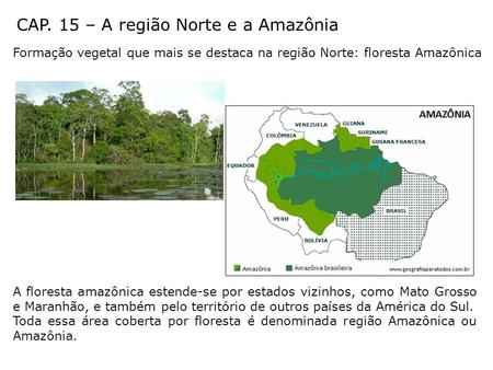 CAP. 15 – A região Norte e a Amazônia