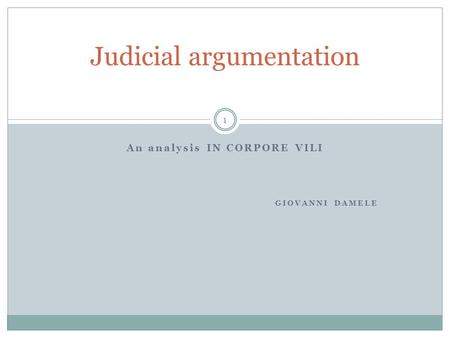 Judicial argumentation