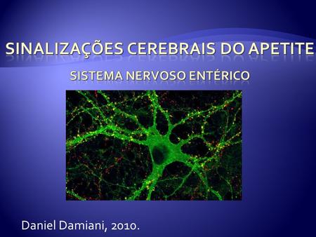 Sinalizações Cerebrais do Apetite Sistema nervoso Entérico