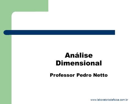 Análise Dimensional Professor Pedro Netto