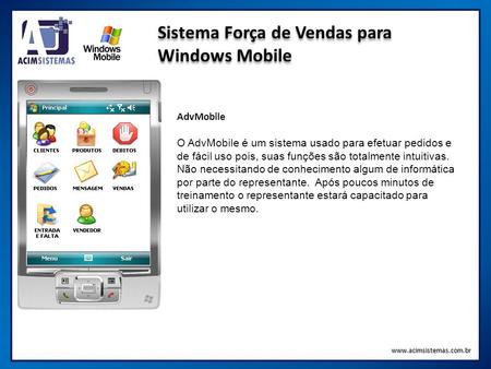 Sistema Força de Vendas para Windows Mobile