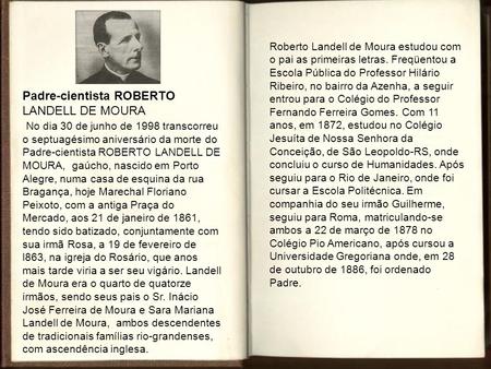 Padre-cientista ROBERTO LANDELL DE MOURA