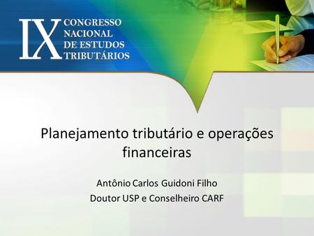 Planejamento tributário e operações financeiras