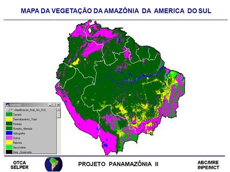 MAPA DA VEGETAÇÃO DA AMAZÔNIA DA AMERICA DO SUL