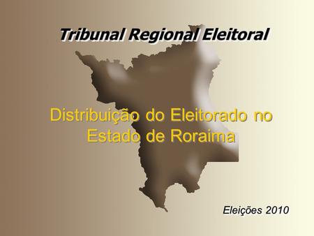 Distribuição do Eleitorado no Estado de Roraima