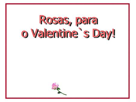 Rosas, para o Valentine`s Day!