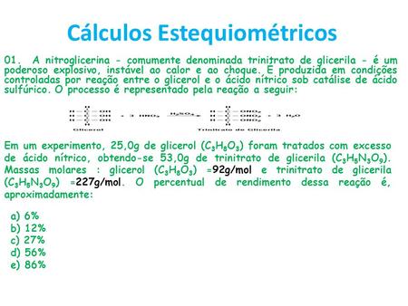 Cálculos Estequiométricos