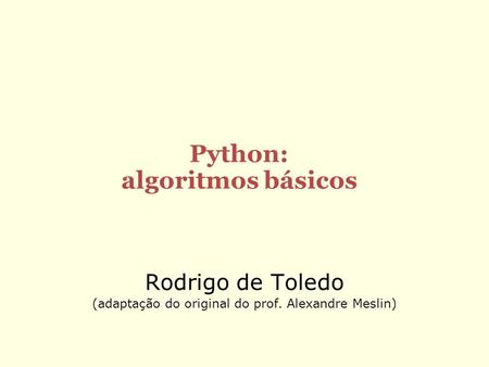 Python: algoritmos básicos