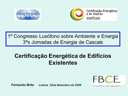 Certificação Energética de Edifícios Existentes