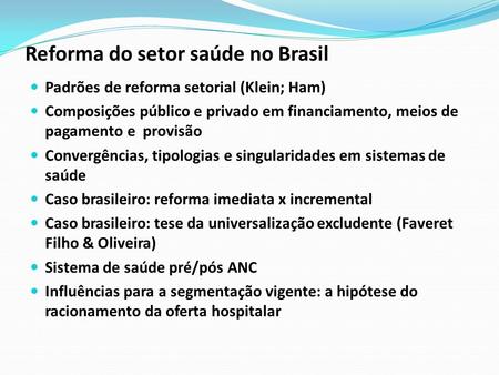 Reforma do setor saúde no Brasil
