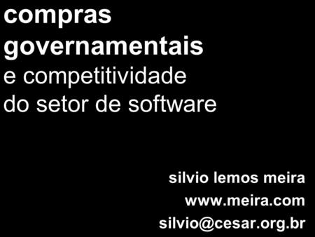 compras governamentais e competitividade do setor de software