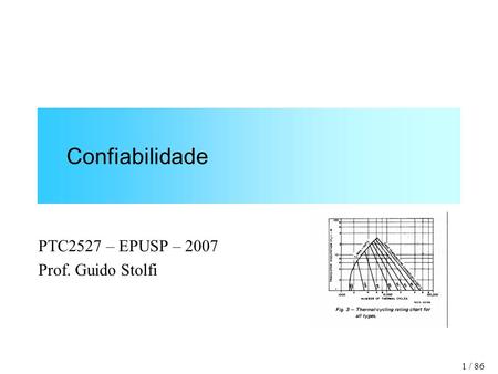 Confiabilidade PTC2527 – EPUSP – 2007 Prof. Guido Stolfi.