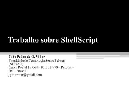 Trabalho sobre ShellScript