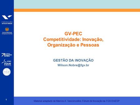 GV-PEC Competitividade: Inovação, Organização e Pessoas