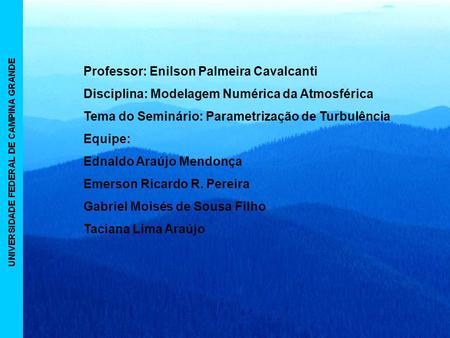 Professor: Enilson Palmeira Cavalcanti
