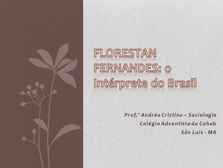 FLORESTAN FERNANDES: o Intérprete do Brasil
