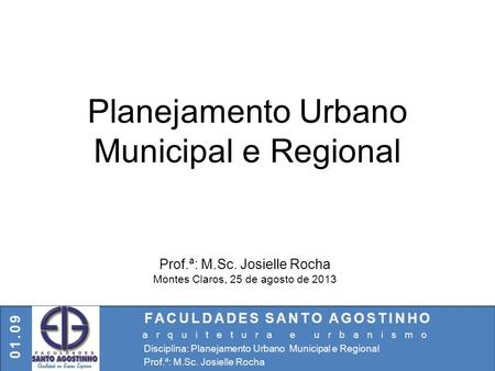 Planejamento Urbano Municipal e Regional