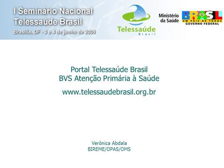 Portal Telessaúde Brasil BVS Atenção Primária à Saúde
