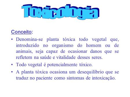Toxicologia Conceito: