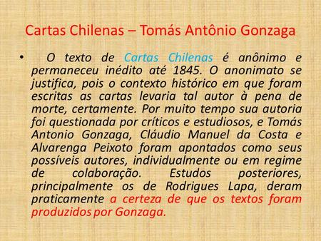 Cartas Chilenas – Tomás Antônio Gonzaga