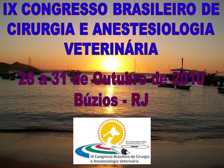IX CONGRESSO BRASILEIRO DE CIRURGIA E ANESTESIOLOGIA VETERINÁRIA