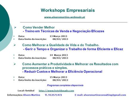 Workshops Empresariais
