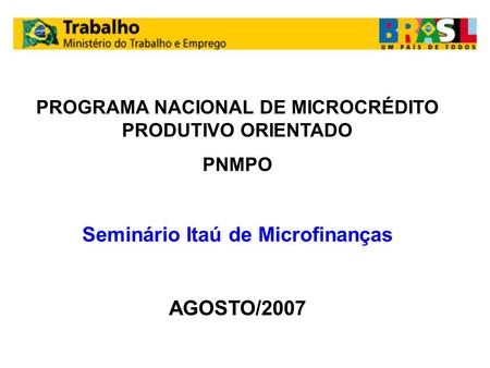 Seminário Itaú de Microfinanças
