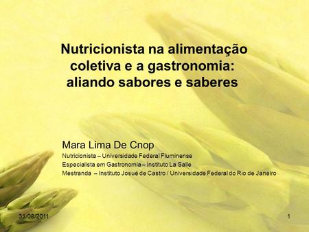 Mara Lima De Cnop Nutricionista – Universidade Federal Fluminense