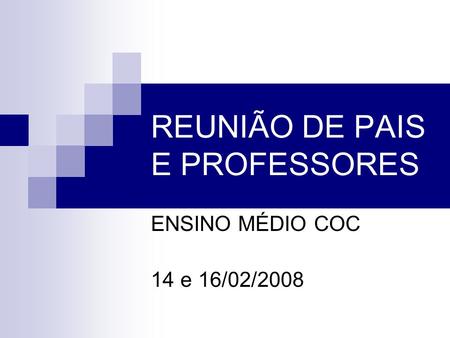 REUNIÃO DE PAIS E PROFESSORES