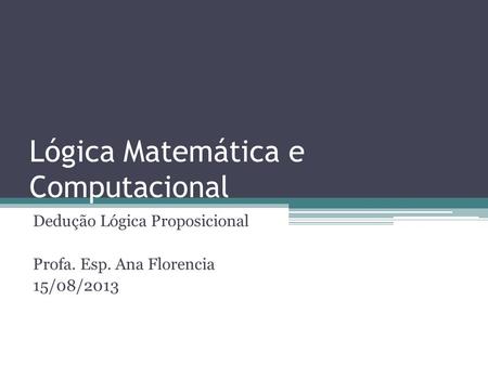 Lógica Matemática e Computacional