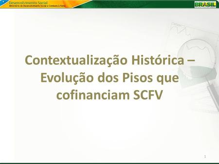 Contextualização Histórica – Evolução dos Pisos que cofinanciam SCFV