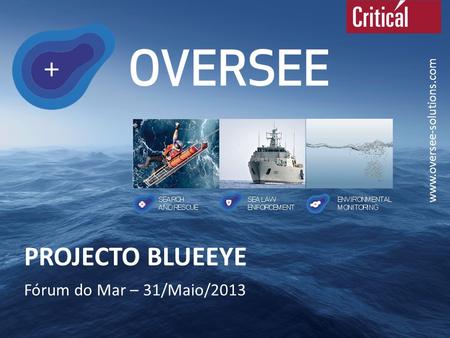 Www.oversee-solutions.com PROJECTO BLUEEYE Fórum do Mar – 31/Maio/2013.